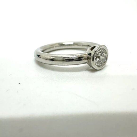 TIFFANY&Co. Bisset Diamond D0.33ct Ring Pt950 Silver - Picture 12 of 12